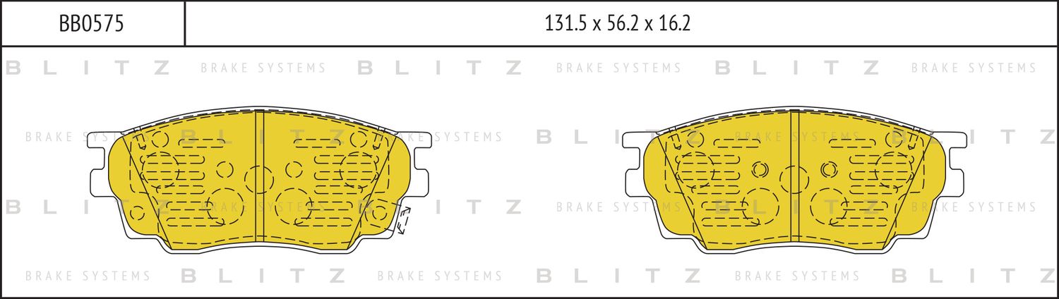 Колодки тормозные MAZDA 6 02- передн. (Blitz). Артикул BB0575