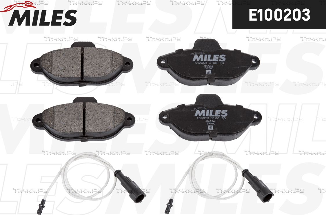 Тормозные колодки Miles (Semi-Metallic) для Fiat Cinquecento 1991-1999. Артикул E100203
