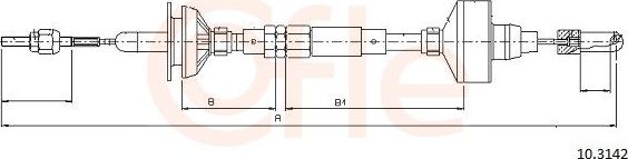 Трос сцепления Cofle для SEAT Toledo I 1991-1999. Артикул 10.3142