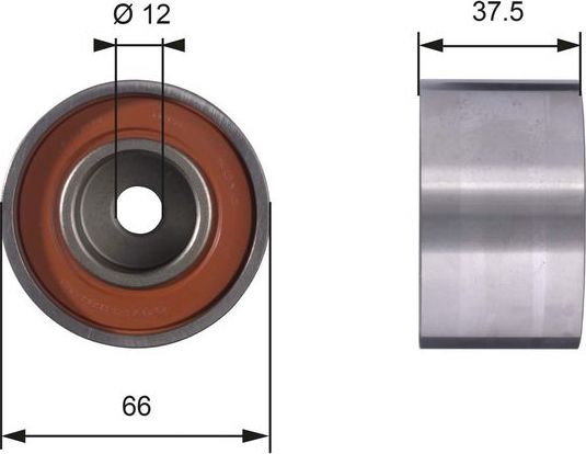 Направляющий (ведущий) ролик ремня ГРМ Gates (Металл). Артикул T42031