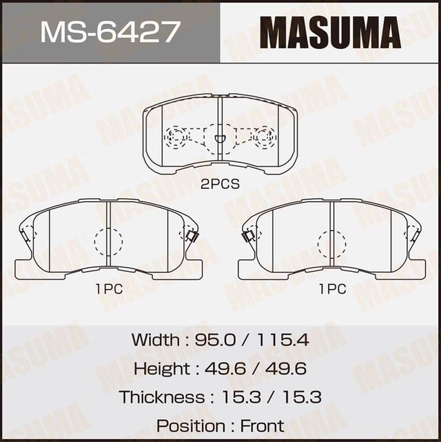 Тормозные колодки Masuma. Артикул MS-6427