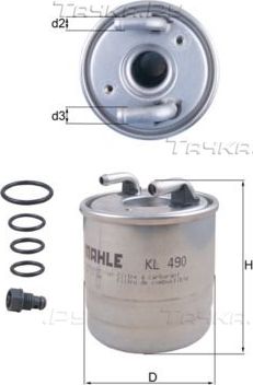 Топливный фильтр Mahle-Knecht. Артикул KL 490D