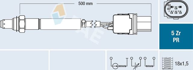 Лямбда-зонд (кислородный датчик) FAE для BMW 5 V (E60/E61) 2004-2005. Артикул 75112
