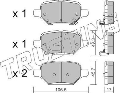 Тормозные колодки Trusting задние для Opel Mokka I 2012-2026. Артикул 1213.0
