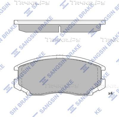 Тормозные колодки Sangsin Hi-Q передние для Proton Gen-2 2004-2012. Артикул SP1142A