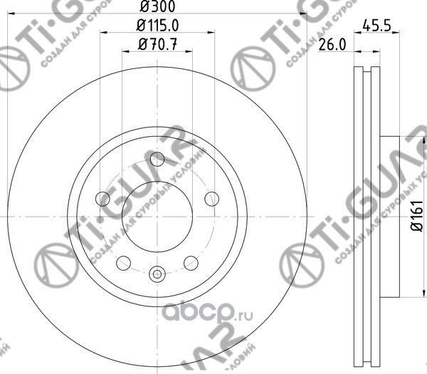 Диск тормозной (TI-Guar). Артикул TG13502052