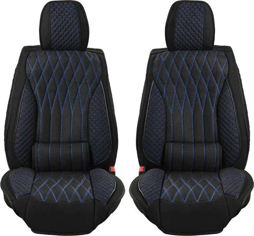 Накидки Seintex каркасные Comfort Plus на сидения, цвет Черный/синяя строчка. Артикул 317788