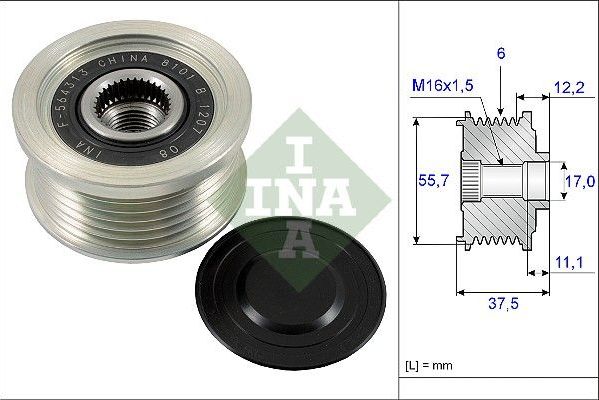 Муфта генератора обгонная Ina для Opel Antara I 2010-2015. Артикул 535 0226 10