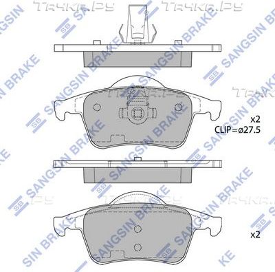 Тормозные колодки Sangsin Hi-Q задние для Volvo S80 I 1998-2006. Артикул SP2123