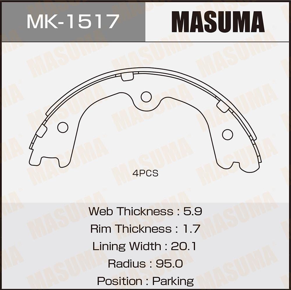 Тормозные колодки Masuma. Артикул MK-1517
