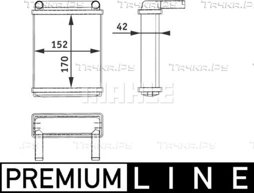 Радиатор отопителя (печки) Mahle Premium. Артикул AH 128 000P