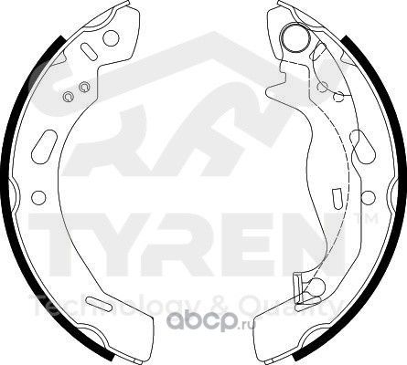 Тормозные колодки барабанные FORD FIESTA 08 (Tyren). Артикул TYR1411701