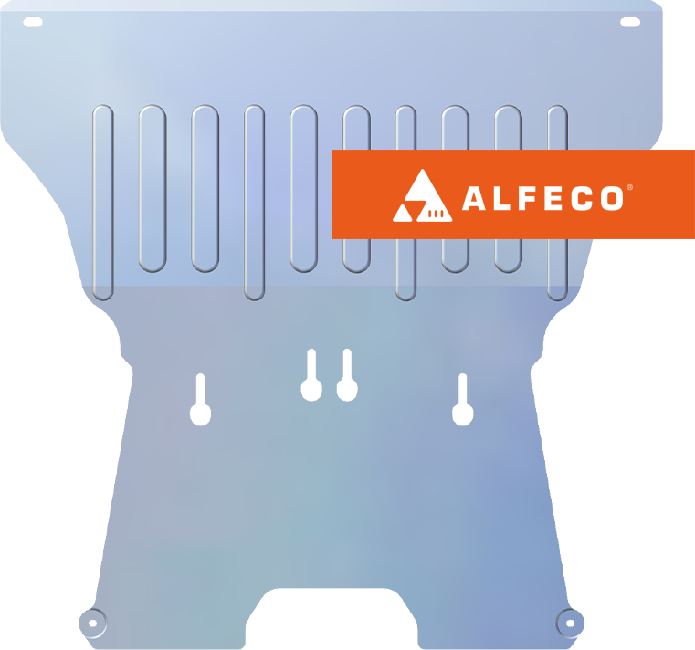 Защита алюминиевая Alfeco для картера и КПП (большая) Audi A5 2007-2016 (c гидроусилителем руля). Артикул ALF.30.02al