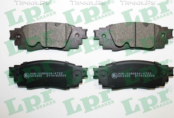 Тормозные колодки LPR задние для Toyota RAV4 V (XA50) 2018-2026. Артикул 05P2220