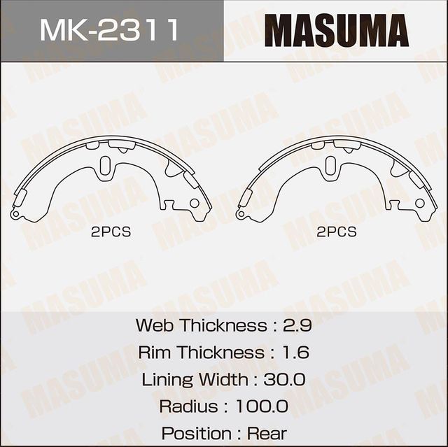 Тормозные колодки Masuma. Артикул MK-2311