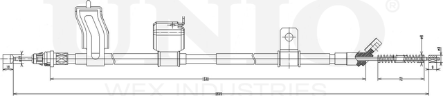 Трос ручного тормоза (Unio). Артикул CAB-60050