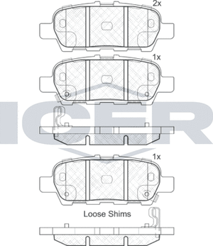 Тормозные колодки Icer задние для Nissan X-Trail T32 2015-2025. Артикул 181901-203