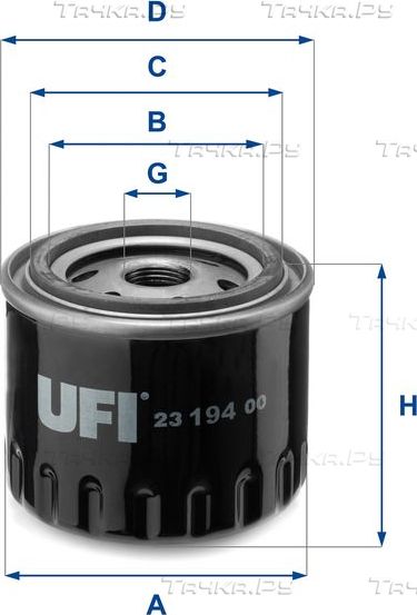 Масляный фильтр UFI для Aro 10 1984-1999. Артикул 23.194.00