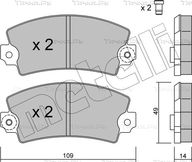 Тормозные колодки Metelli передние для Renault 5 I 1972-1985. Артикул 22-0005-5