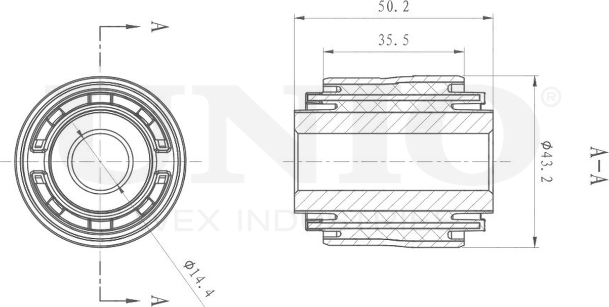 Сайлентблок реактивной тяги (Unio). Артикул RMP-20207