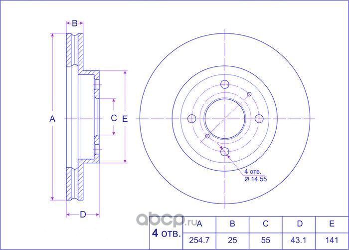 Диск тормозной (TI-Guar). Артикул TG4351212620