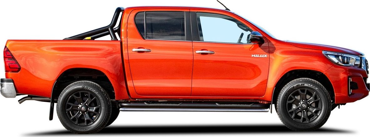 Защита Rival штатных порогов d42 для Toyota Hilux VIII рестайлинг (Exclusive) 2018-2020. Артикул R.5722.005