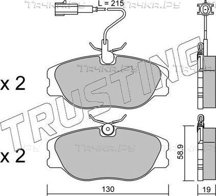 Тормозные колодки Trusting передние для Alfa Romeo GTV 1995-1996. Артикул 074.1
