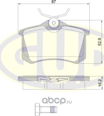 Тормозные колодки G.U.D. задние для SEAT Ibiza II 1993-2002. Артикул GBP026300