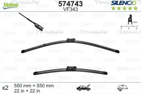 Щетки стеклоочистителя (дворники) Valeo для Volkswagen New Beetle II (A5) 2011-2019. Артикул 574743
