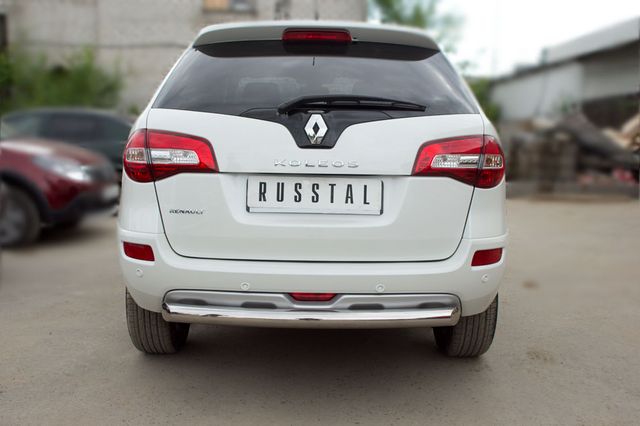 Защита RusStal заднего бампера d76 для Renault Koleos 2012-2026. Артикул RKZ-000590