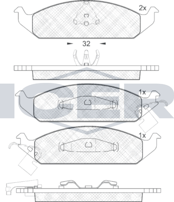 Тормозные колодки Icer для Chrysler Cirrus 1994-2000. Артикул 181339