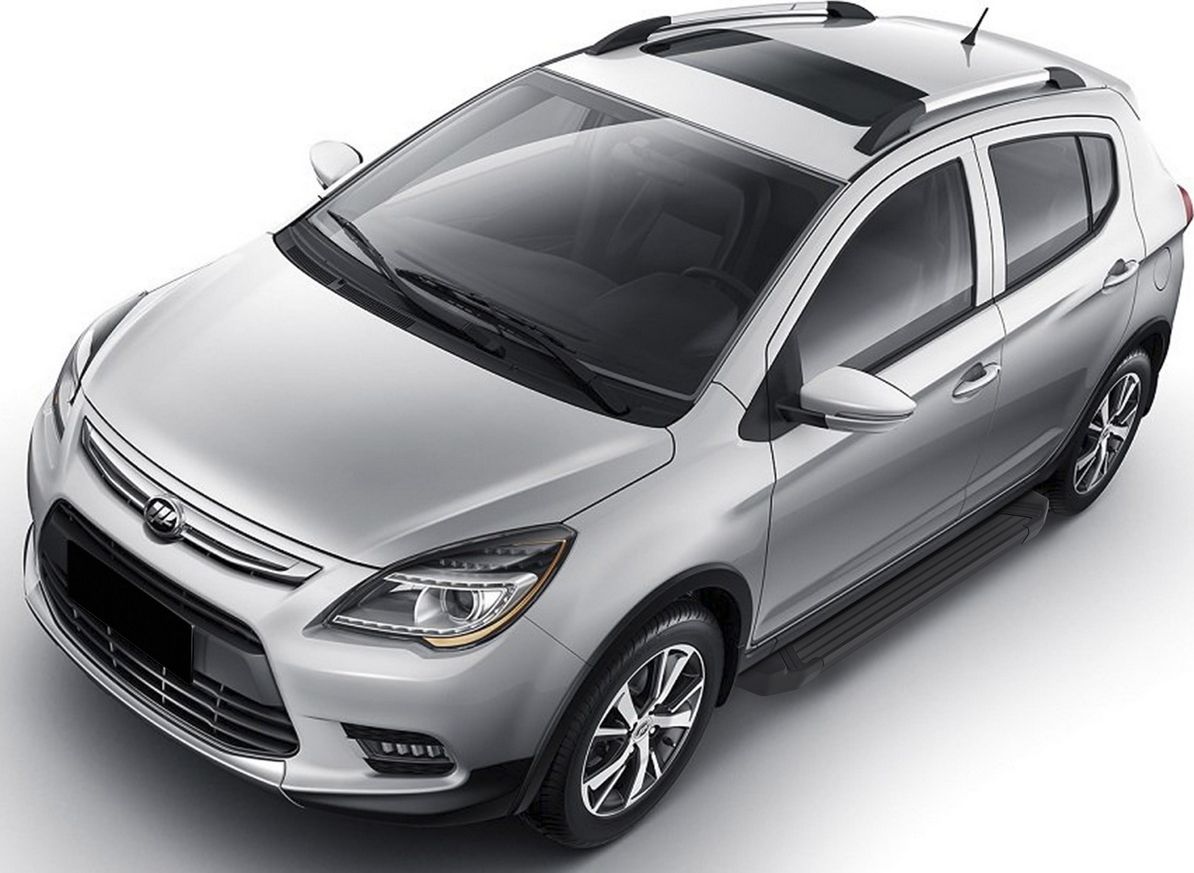 Пороги алюминиевые Rival Black для Lifan X50 2015-2026. Артикул F173ALB.3303.1