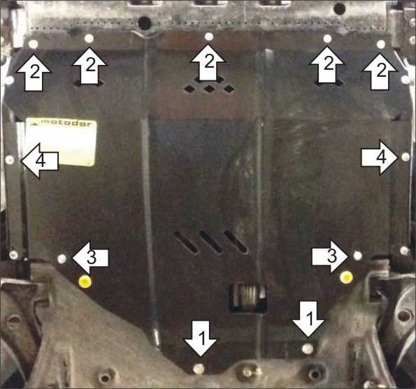 Защита Мотодор для картера и КПП Suzuki SX4 2013-2026. Артикул 02419