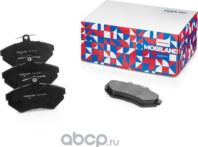 Колодки тормозные дисковые передние (4 шт.) с п/шум. пласт. VOLKSWAGEN POLO (6N2 (Mobiland). Артикул 429100490