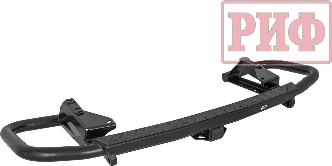 Бампер силовой РИФ задний/защита штатного бампера c квадратом под фаркоп для Toyota Land Cruiser 200 2007-2015. Артикул RIF200-21170