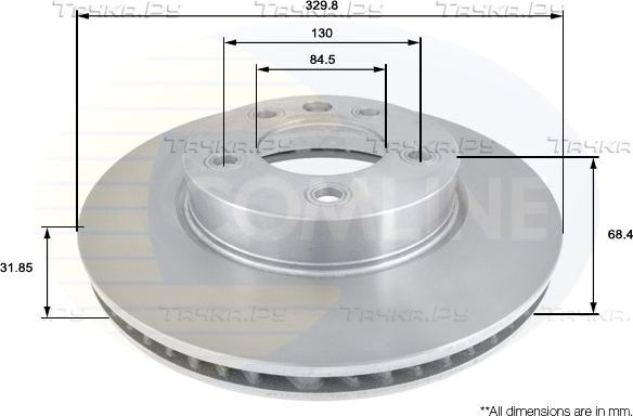 Тормозной диск Comline COATED передний правый для Volkswagen Touareg I 2002-2010. Артикул ADC1475V