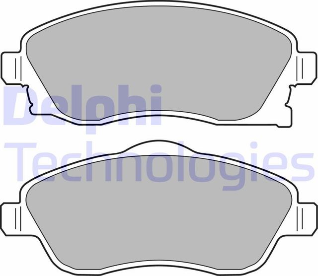 Тормозные колодки Delphi (Low-Metallic) передние для Opel Combo C 2001-2012. Артикул LP1676