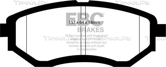 Тормозные колодки EBC Brakes передние для Subaru Forester III 2008-2013. Артикул DP21583