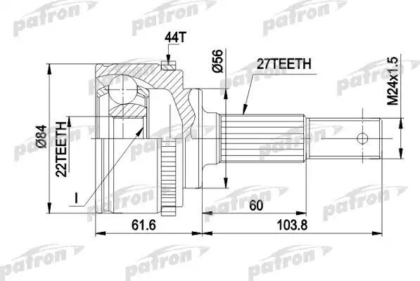 Шрус наружный (граната) Patron для Nissan Primera P11 1996-2002. Артикул PCV1348