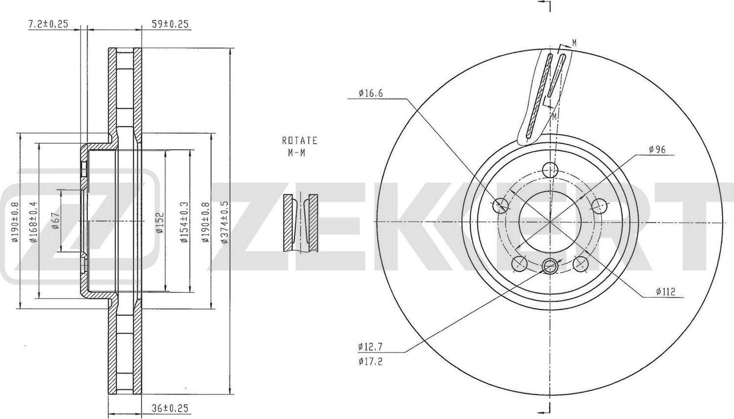 Тормозной диск Zekkert. Артикул BS-6863