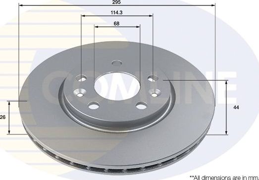 Тормозной диск Comline Comline передний для Renault Megane IV 2015-2026. Артикул ADC5007V
