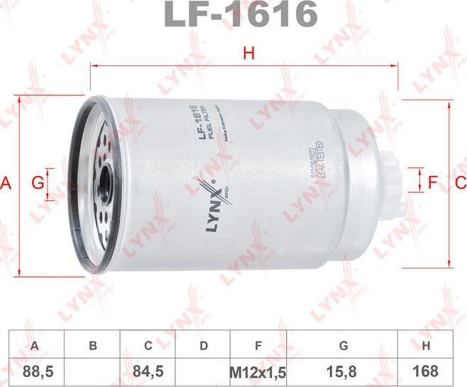 Топливный фильтр LYNXauto. Артикул LF-1616