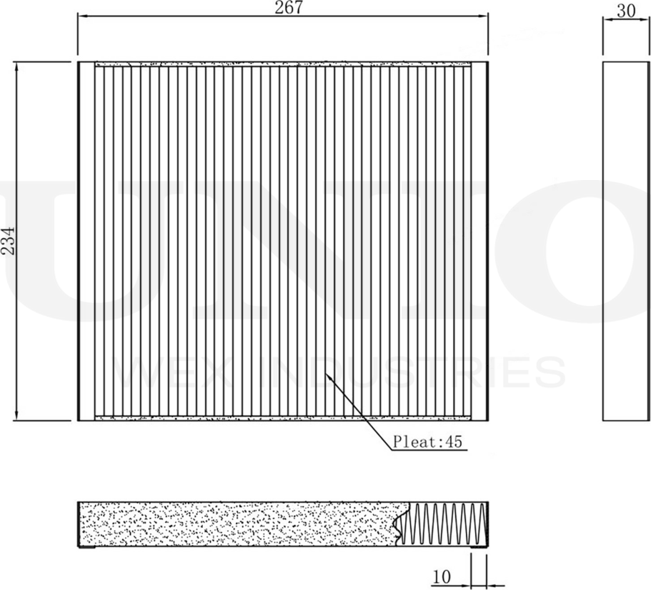 Фильтр салона (Unio). Артикул FLT-40024