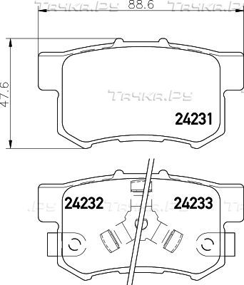 Тормозные колодки Mintex задние для Honda Crosstour I 2012-2015. Артикул MDB2710