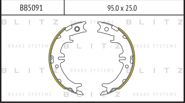 Тормозные колодки барабанные LEXUS GS 93-05/IS 01-/LS 94-/TOYOTA AVENSIS VERSO 0 (Blitz). Артикул BB5091