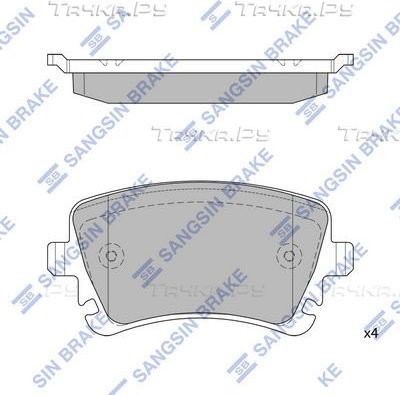 Тормозные колодки Sangsin Hi-Q задние для Audi A6 allroad II (C6) 2006-2011. Артикул SP2112-R