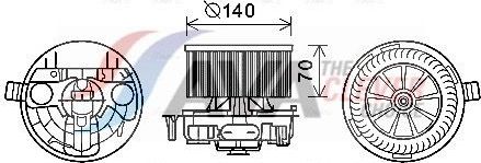 Вентилятор, мотор печки (отопителя) салона AVA для Renault Megane II 2002-2010. Артикул RT8570