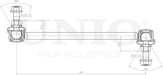 Тяга/стойка стабилизатора (Unio). Артикул SSP-50281