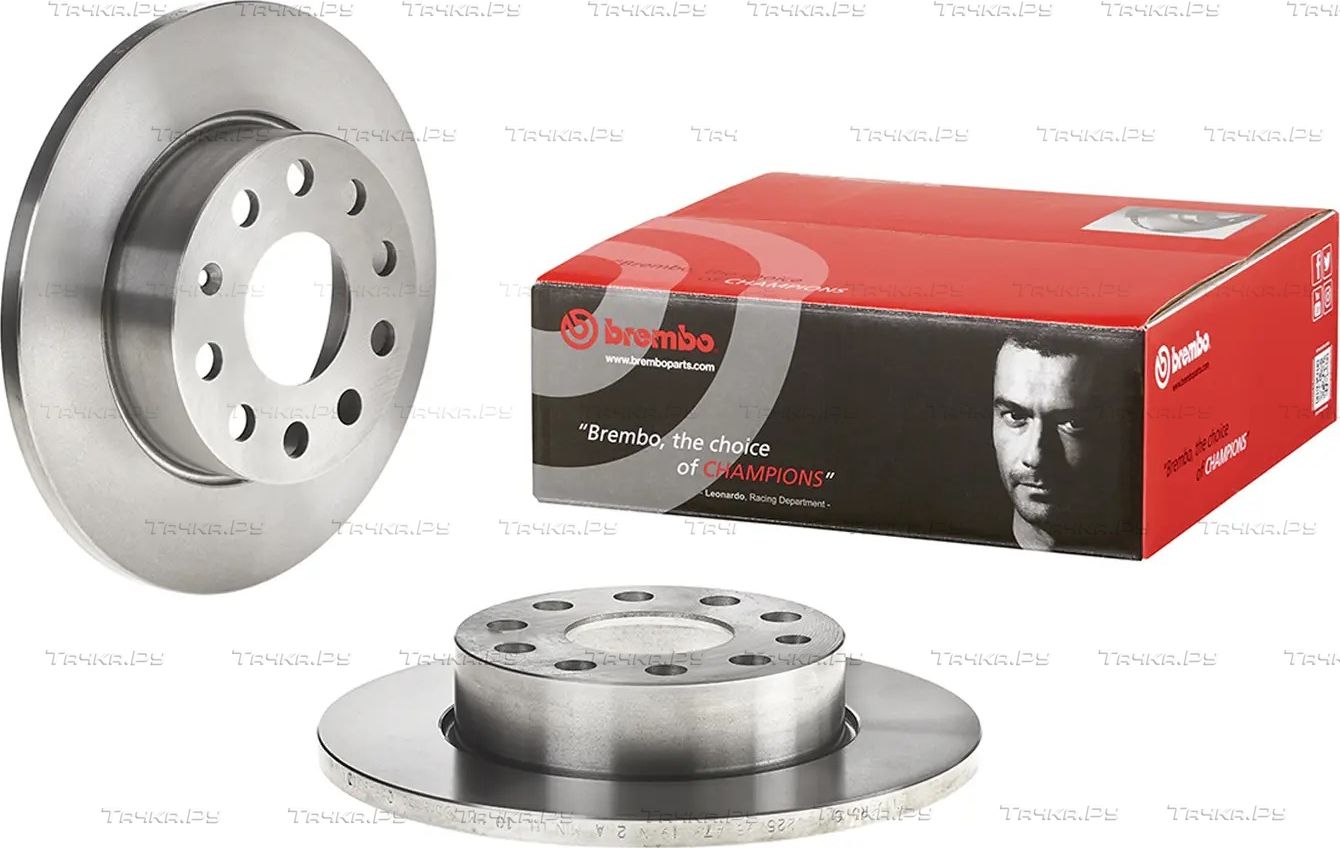 Тормозной диск Brembo PRIME LINE задний для Volkswagen Golf Plus I 2004-2013. Артикул 08.9488.10