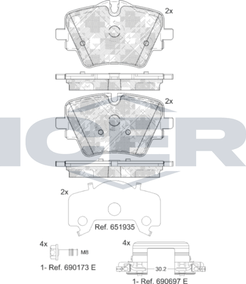 Тормозные колодки Icer. Артикул 182472